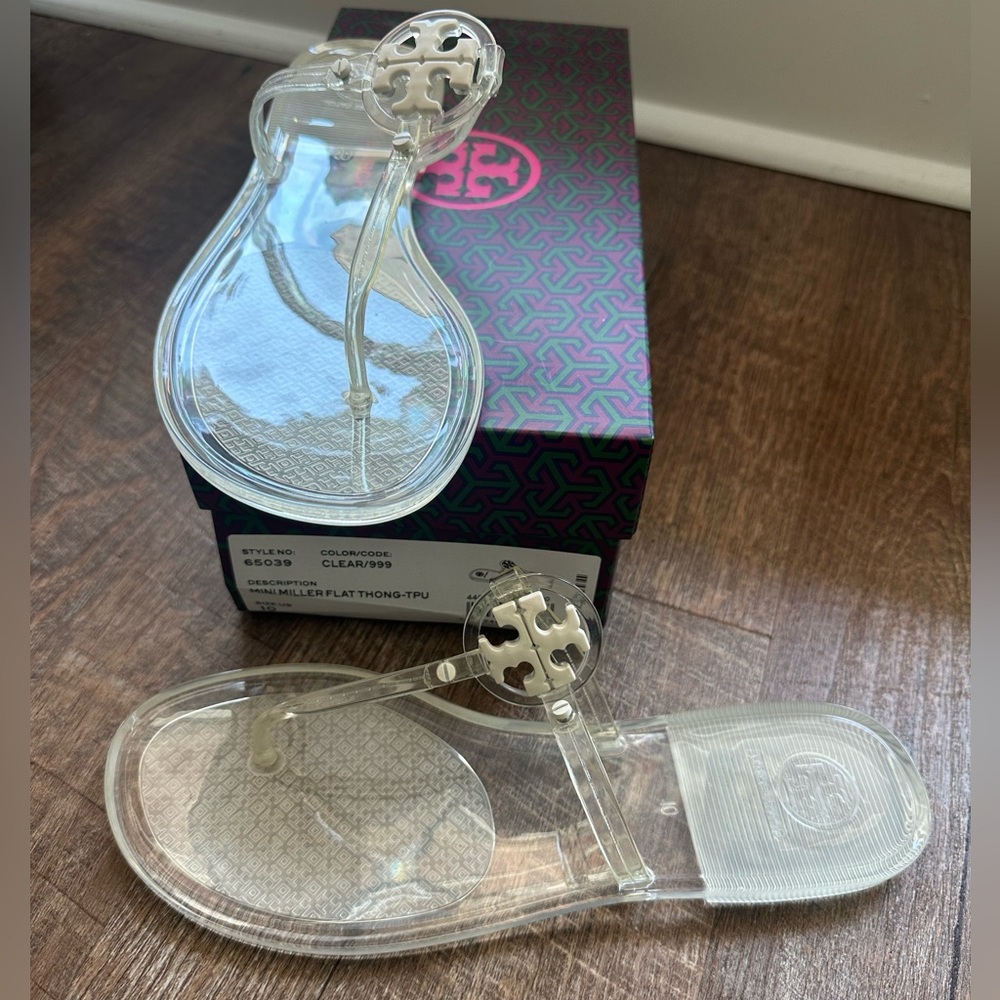Clear Tory Burch Miller Sandal Size 10, Brand new, still in box.